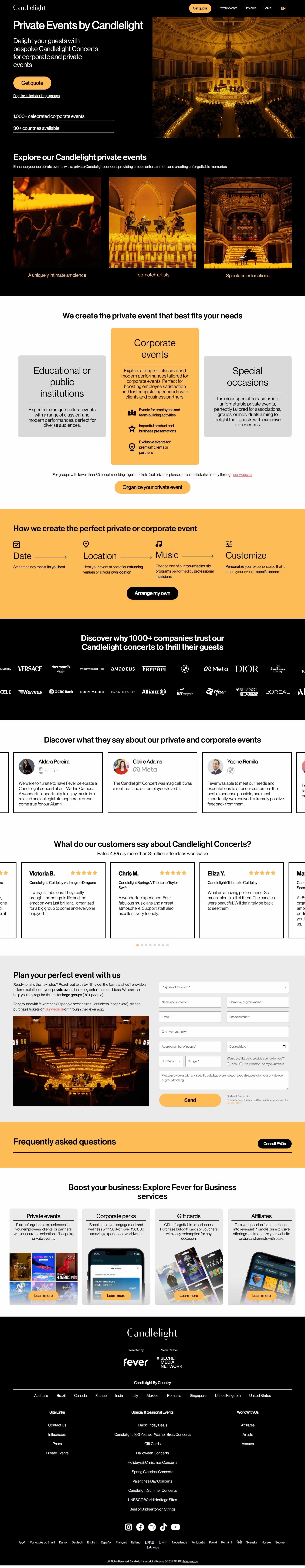 Corporate Events Screenshot 2